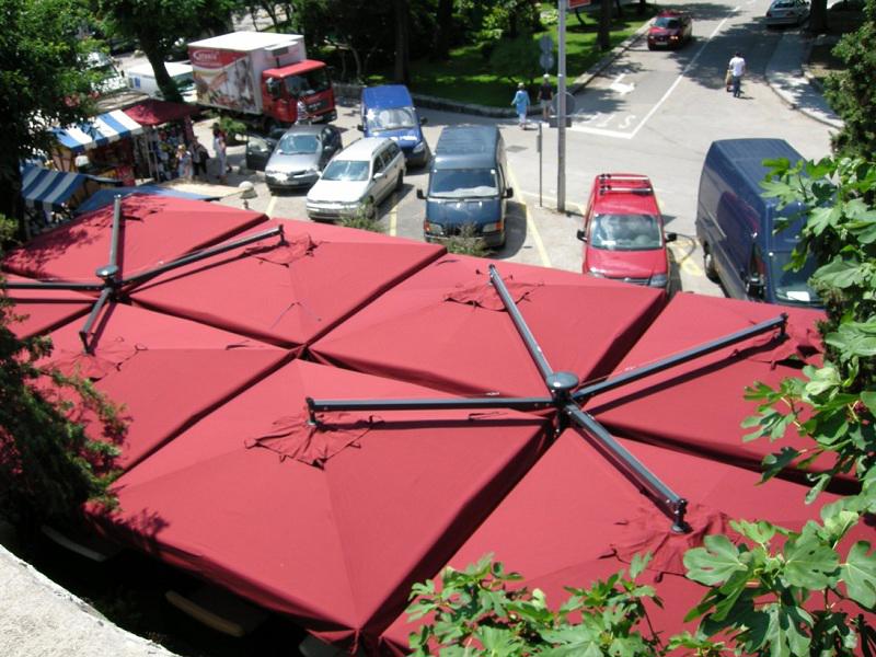 Umbrela Aluminiu Poker - 4 Brate 6x6 m 