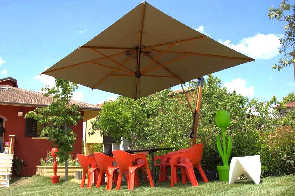 Umbrela Lemn Cu Brat Lateral - Braț lateral  3x4 m